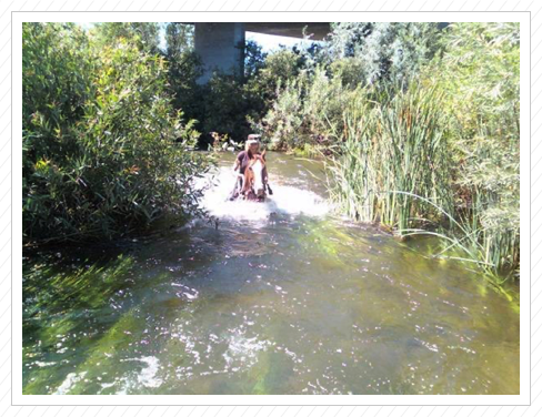 Betz and JD in Santa Ynez River Betz and JD in Santa Ynez River